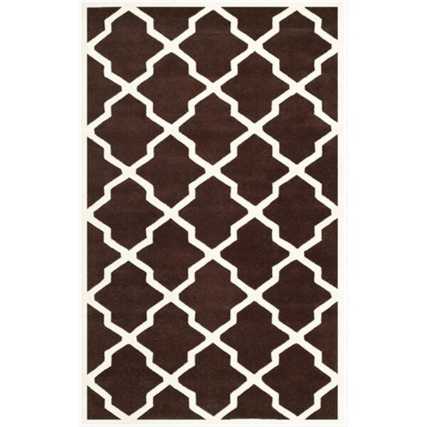 Safavieh 4 Ft. x 6 Ft. Rectangle- Contemporary Chatham Dark Brown And Ivory Hand Tufted Rug - CHT735R-4