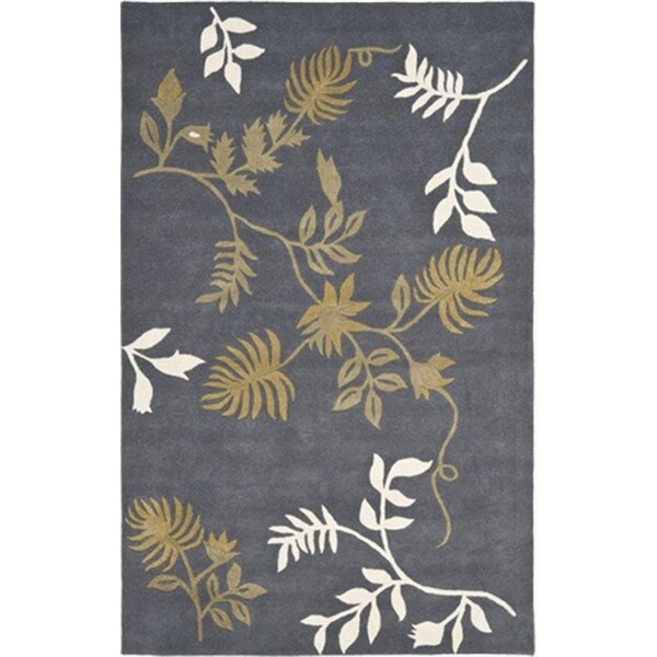 Safavieh 5 x 8 ft. Medium Rectangle Contemporary Soho Dark Grey Hand Tufted Rug - SOH313C-5