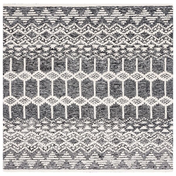 Safavieh 6 x 6 ft. Metro Hand Tufted Square Area Rug, Black & Ivory - MET253Z-6SQ
