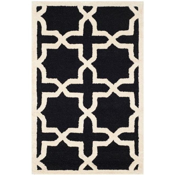 Safavieh Cambridge Hand Tufted Runner RugBlack & Ivory 2 ft.-6 in. x 6 ft. - CAM125E-26