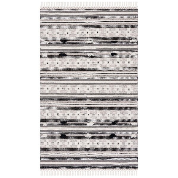 Safavieh 6 x 9 ft. Natural Flat Weave Rectangle Area Rug Black & Ivory - NAT282Z-6