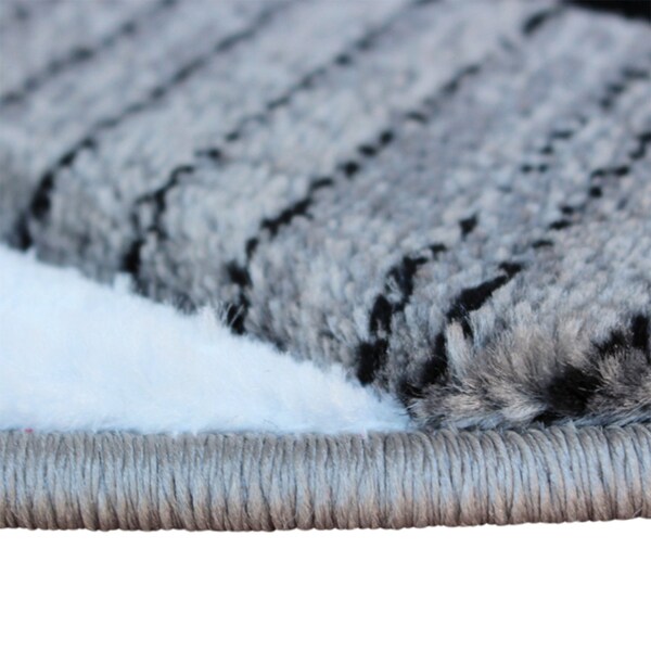 Flash Furniture Gray 8' x 8' Modern Plush Abstract Area Rug - KP-RG952-88-GY-GG