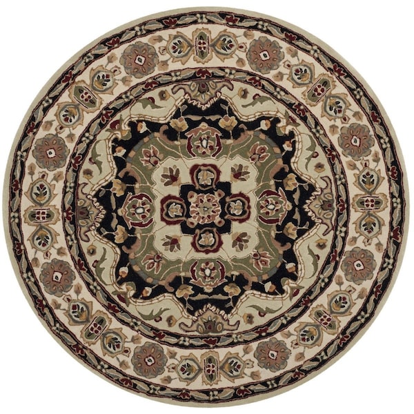 Safavieh Total Performance Hand Hooked Round RugSoft Green & Ivory 6 x 6 ft. - TLP718A-6R