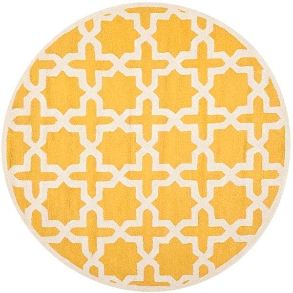 Safavieh 3 x 5 ft. Small Rectangle Transitional Cambridge- Gold and Ivory Hand Tufted Rug - CAM125Q-3