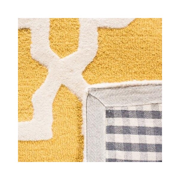 Safavieh 3 x 5 ft. Small Rectangle Transitional Cambridge- Gold and Ivory Hand Tufted Rug - CAM125Q-3