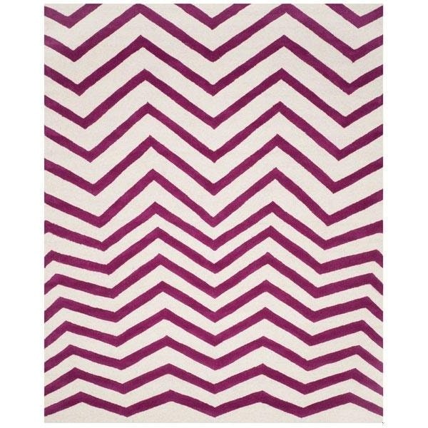 Safavieh Cambridge Hand Tufted Square RugIvory & Fuchsia 6 x 6 ft. - CAM714F-6SQ