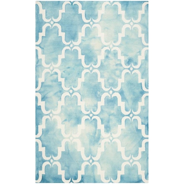 Safavieh Dip Dye Hand Tufted Rectangle Rug- Turquoise - Ivory- 4 x 6 ft. - DDY536D-4