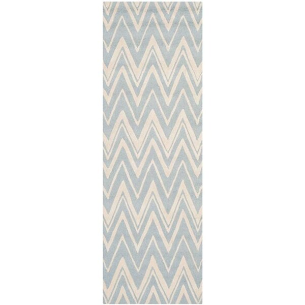 Safavieh 3 x 5 ft. Cambridge Hand Tufted Small Rectangle Area RugBlue & Ivory - CAM711B-3
