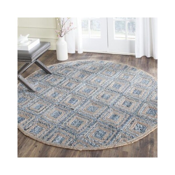 Safavieh Cape Cod Hand WOVEN Runner Rug- Natural - Blue- 2 ft. 3 in. x 8 ft. - CAP354A-28