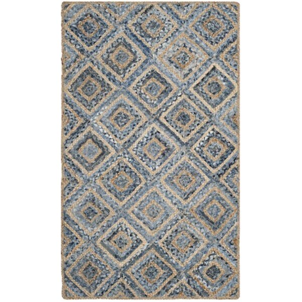 Safavieh Cape Cod Hand WOVEN Runner Rug- Natural - Blue- 2 ft. 3 in. x 8 ft. - CAP354A-28