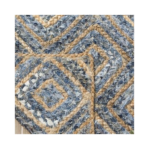 Safavieh Cape Cod Hand WOVEN Runner Rug- Natural - Blue- 2 ft. 3 in. x 8 ft. - CAP354A-28