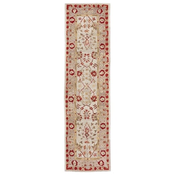 Safavieh Anatolia Hand Tufted Runner Rug- Ivory - Light Green- 2 ft. 3 in. x 8 ft. - AN589A-28