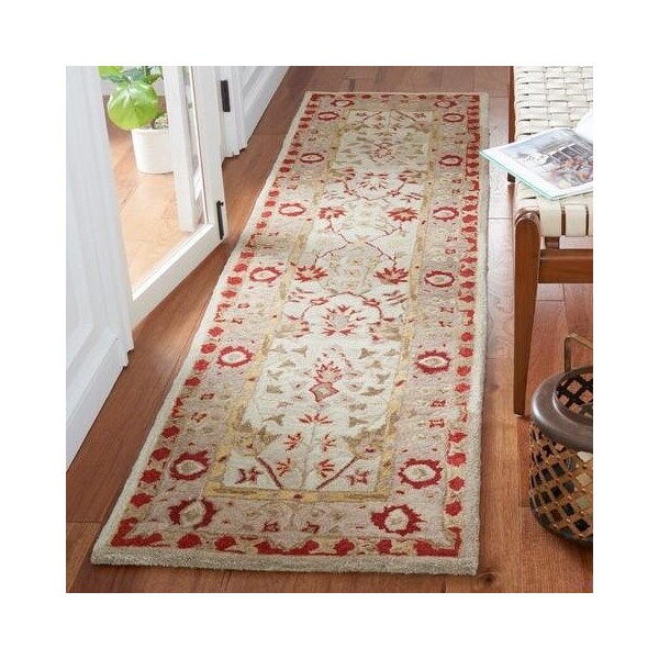 Safavieh Anatolia Hand Tufted Runner Rug- Ivory - Light Green- 2 ft. 3 in. x 8 ft. - AN589A-28