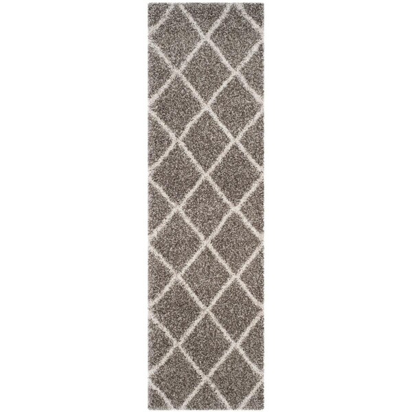 Safavieh Sgh-Hudson Shag Power Loomed Runner Rugs, Grey and Ivory - 2 ft.-3 in. x 8 ft. - SGH281B-28