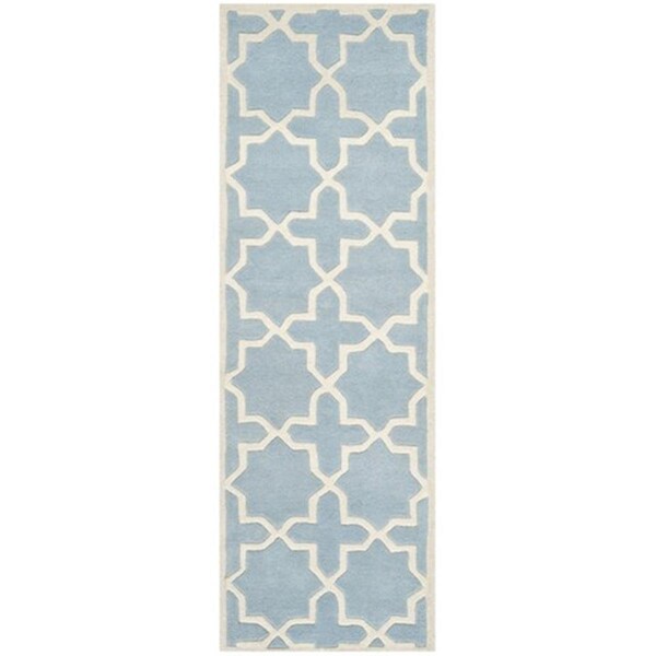 Safavieh Chatham Hand Tufted Runner Rug- Blue - Ivory- 2 ft. 3 in. x 9 ft. - CHT732B-29