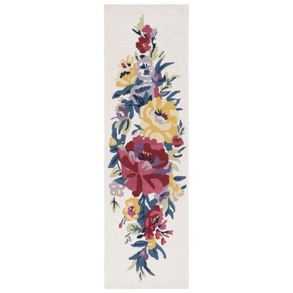 Safavieh 2 ft. 3 in. x 8 ft. Chelsea Ivory & Rose Hand Tufted Runner Rug - HK219A-28