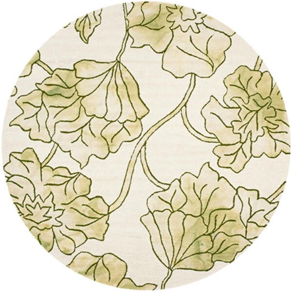 Safavieh 7 x 7 ft. Round Dip Dye Hand Tufted RugIvory & Light Green - DDY683B-7R