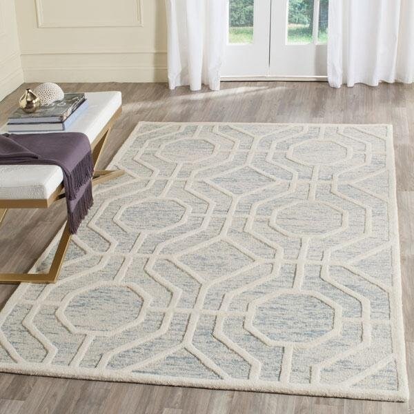 Safavieh Cambridge Hand Tufted Runner Rug, Light Blue and Ivory - 2 ft.-6 in. x 8 ft. - CAM726B-28