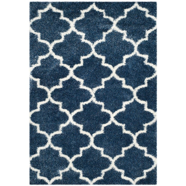 Safavieh Sgm-Montreal Shag RugsBlue & Ivory 6 ft. 7 in. x 9 ft. 6 in. - SGM832A-7