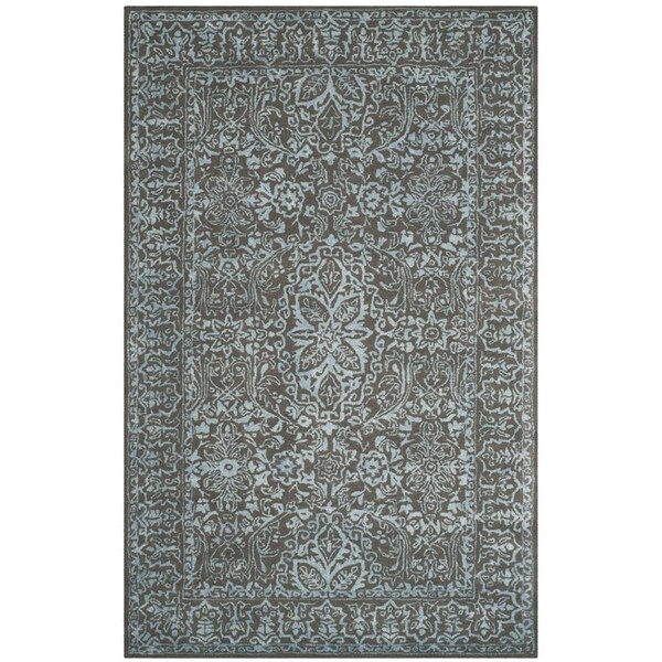 Safavieh Glamour Hand Tufted Medium Rectangle Area RugBlue & Dark Grey 6 x 9 ft. - GLM516E-6