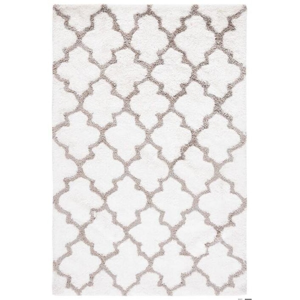 Safavieh Barcelona Shag Hand Tufted Accent Rug, White - Silver, 2 x 3 ft. - BSG319A-2
