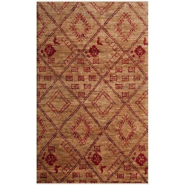 Safavieh Bohemian Hand Knotted Rectangle RugNatural & Red 4 x 6 ft. - BOH666A-4