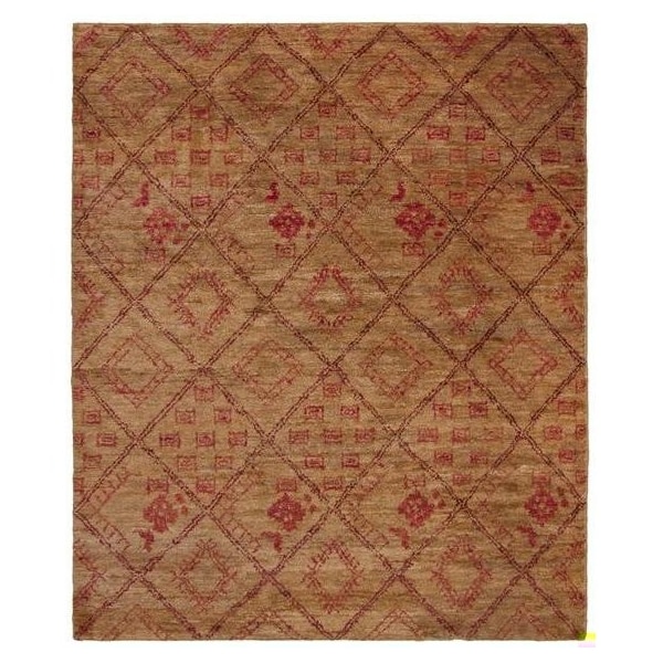 Safavieh Bohemian Hand Knotted Rectangle RugNatural & Red 4 x 6 ft. - BOH666A-4