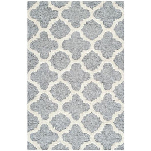 Safavieh Cambridge Hand Tufted Runner Rug- Silver - Ivory- 2 ft. 6 in. x 12 ft. - CAM130D-212