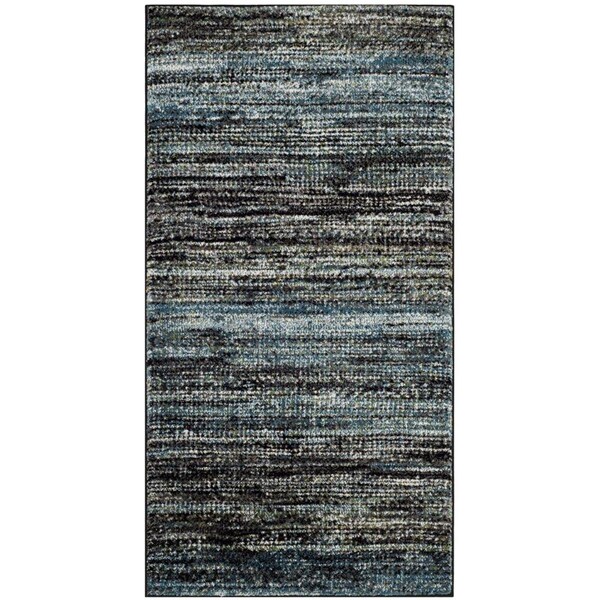 Flowers First 2 ft. 7 in. x 5 ft. Porcello Power Loomed Area Rug, Charcoal & Blue - Small Rectangle - FL1868168