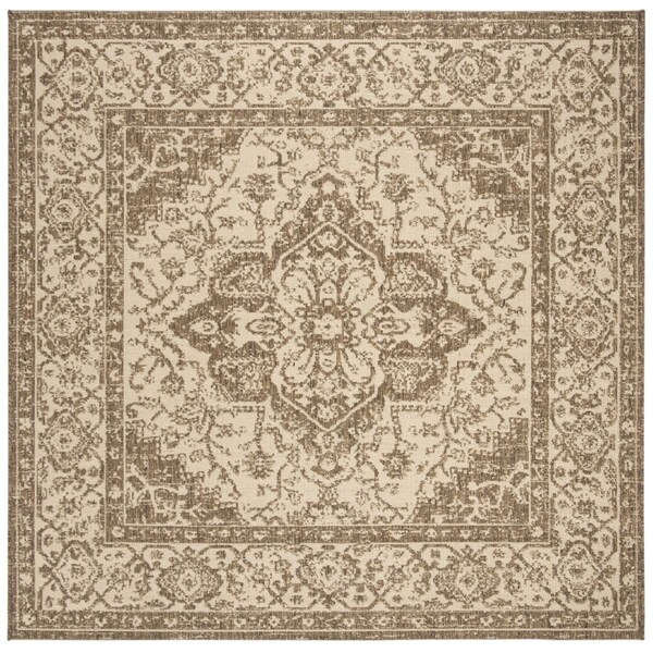Safavieh 4 x 4 ft. Linden 100 Square Rug, Cream & Beige - LND137C-4SQ