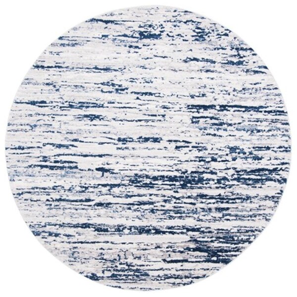 Safavieh 9 x 9 ft. Amelia 700 Power Loomed Round Area Rug, Grey & Navy - ALA768B-9R