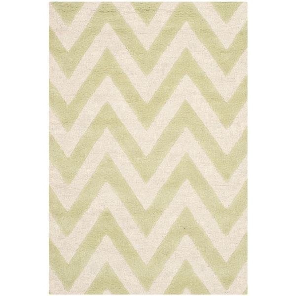 Safavieh Cambridge Hand Tufted Runner Rug- Light Green - Ivory- 2 ft. 6 in. x 8 ft. - CAM139B-28