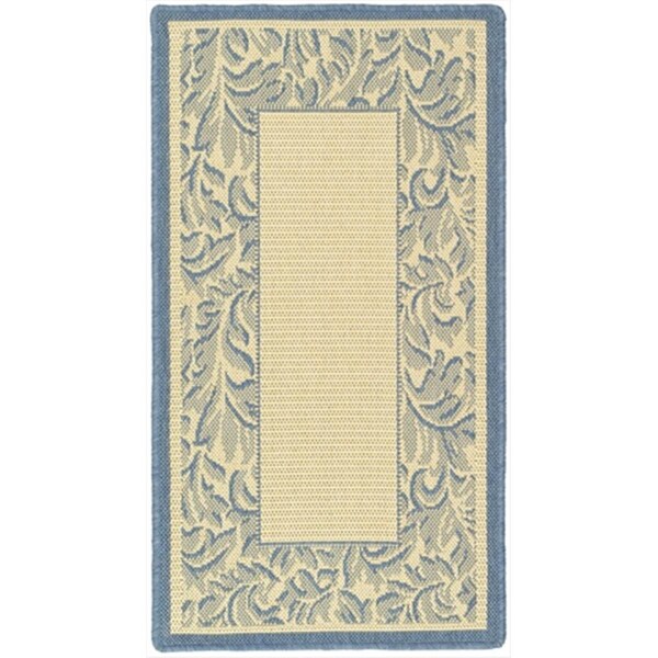 Safavieh 2 Ft. X 3 Ft. - 7 In. Accent- Indoor - Outdoor Courtyard Natural Blue Machine Made Rug - CY2666-3101-2