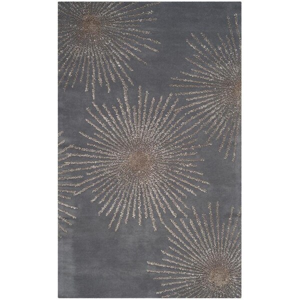 Safavieh Soho Hand Tufted Medium Rectangle Area RugDark Grey & Silver 5 x 8 ft. - SOH712E-5