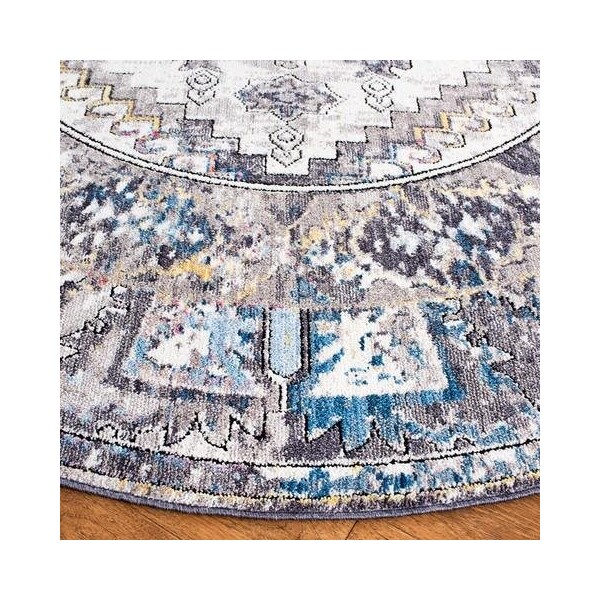 Safavieh 7 x 7 ft. Bristol Global Square Area RugCream & Grey - BTL363A-7SQ