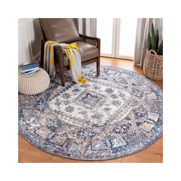 Safavieh 7 x 7 ft. Bristol Global Square Area RugCream & Grey - BTL363A-7SQ