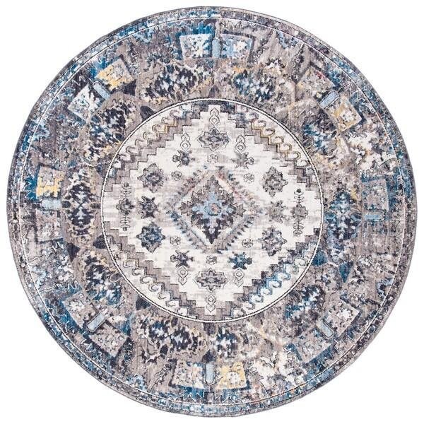 Safavieh 7 x 7 ft. Bristol Global Square Area RugCream & Grey - BTL363A-7SQ