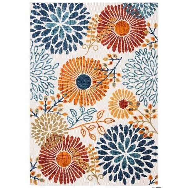 Safavieh Cabana Power Loomed Round Area RugCreme & Red 6 ft.-7 in. x 6 ft.-7 in. - CBN832A-7R
