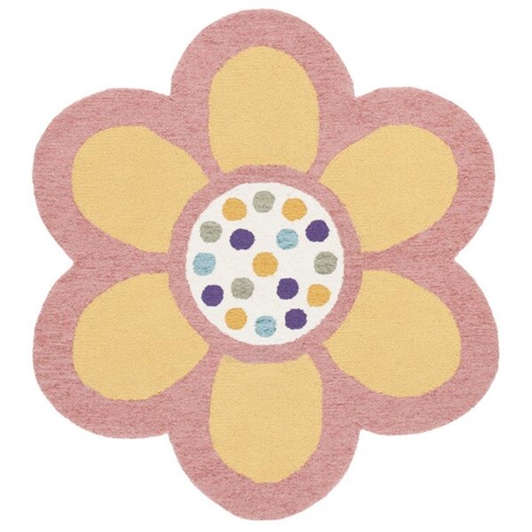Safavieh 6 x 6 ft. Novelty Round Vintage Polypropylene Rug, Pink & Yellow - NOV608U-6R