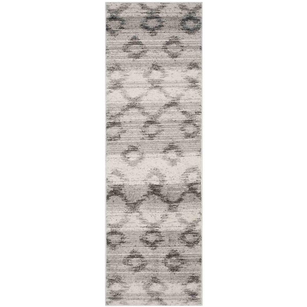 Safavieh Adirondack Power Loomed Runner Rugs, Silver and Charcoal - 2 ft.-6 in. x 8 ft. - ADR106P-28