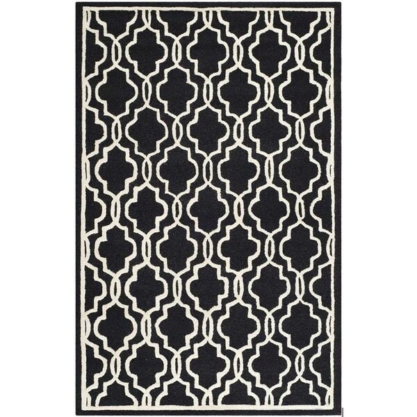 Safavieh 8 x 10 ft. Cambridge Hand Tufted Large Rectangle Area RugBlack & Ivory - CAM131E-8