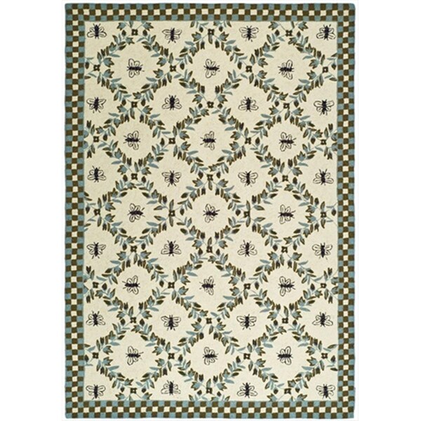 Safavieh 2 ft. 6 in. x 12 ft. Runner Country and Floral Chelsea Ivory and Blue Hand Hooked Rug - HK55G-212