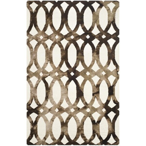 Safavieh Dip Dyed Hand Tufted Rectangle Rug- Ivory - Chocolate- 4 x 6 ft. - DDY675E-4
