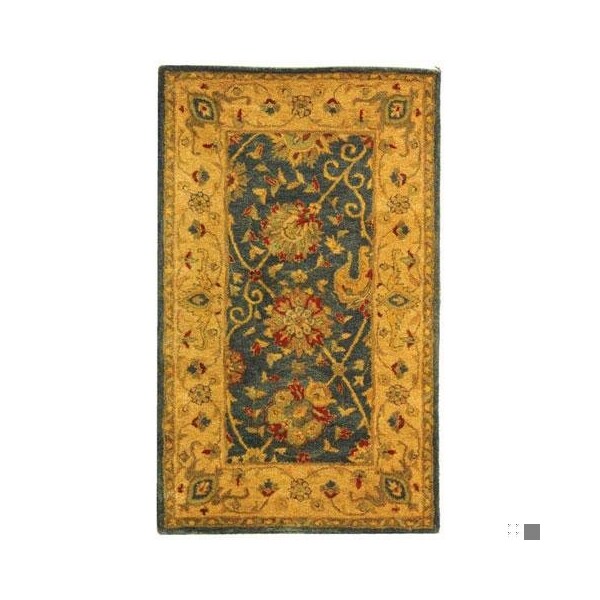 Safavieh 4 ft.-6 in. x 6 ft.-6 in. Oval Traditional Antiquity- Blue Hand Tufted Rug - AT21E-5OV