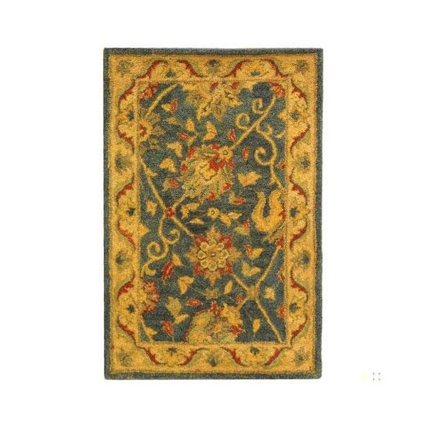 Safavieh 4 ft.-6 in. x 6 ft.-6 in. Oval Traditional Antiquity- Blue Hand Tufted Rug - AT21E-5OV