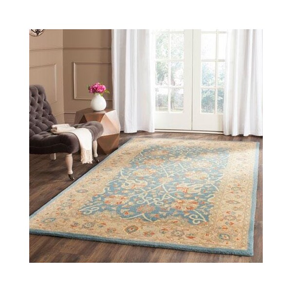 Safavieh 4 ft.-6 in. x 6 ft.-6 in. Oval Traditional Antiquity- Blue Hand Tufted Rug - AT21E-5OV