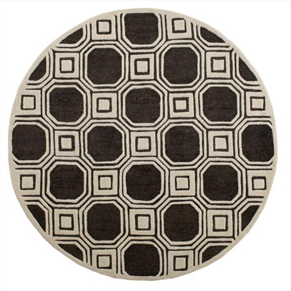 Safavieh 6 x 6 ft. Round Contemporary Precious Charcoal Hand Tufted Rug - PRE153H-6R