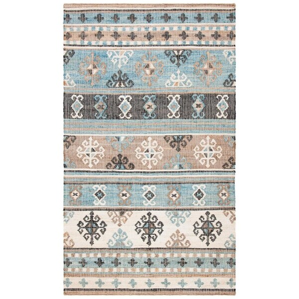 Safavieh 4 x 6 ft. Kilim Flat Weave Rectangle Area Rug Blue & Ivory - KLM754M-4