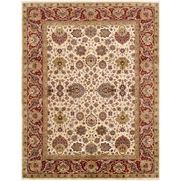 Wall-To-Wall Tabriz Collection Hand-Knotted Lambs Wool Area Rug, Yellow - 9 ft. x 11 ft. 9 in. - WA2478902