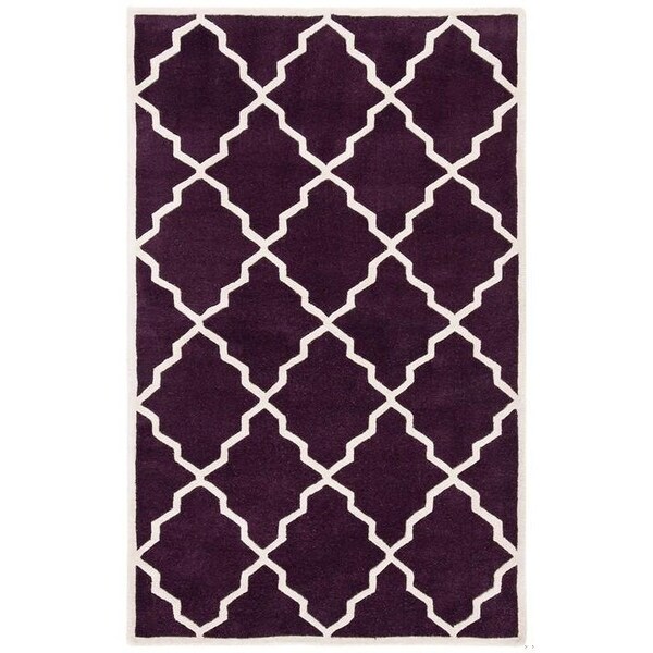 Safavieh 8 Ft. x 10 Ft. Large Rectangle- Contemporary Chatham Dark Purple Hand Tufted Rug - CHT940P-8